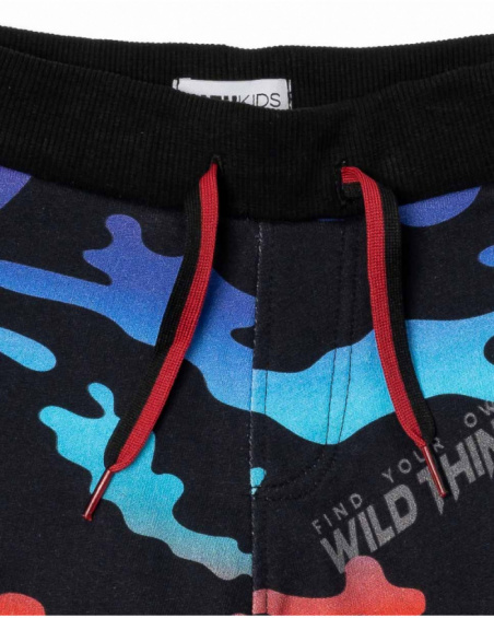 Bermuda de malha estampada para menino Wild thing