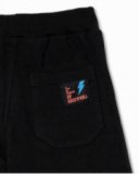 Bermudas pretas de malha para menino Wild thing