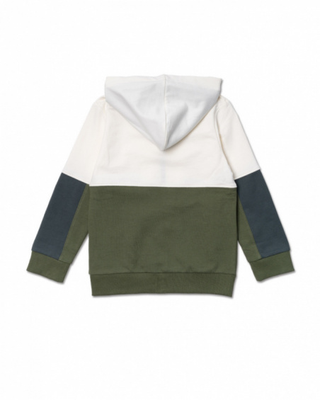 Sweatshirt de malha caqui branca aberta para menino Desert trail Sweatshirt de malha caqui branca aberta para menino Desert trail