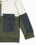 Sweatshirt de malha caqui branca aberta para menino Desert trail Sweatshirt de malha caqui branca aberta para menino Desert trail
