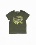 T-shirt em malha caqui para menino Desert trail