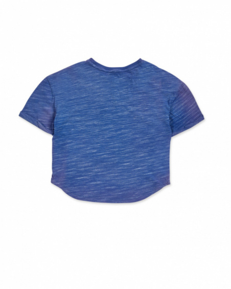 T-shirt em malha azul para menino The coast