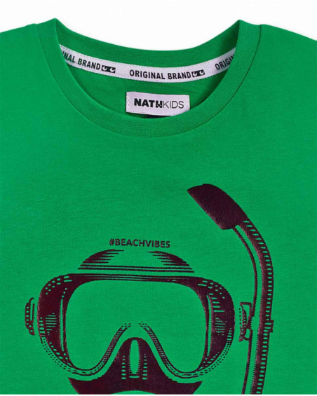 T-shirt em malha verde para menino The coast T-shirt em malha verde para menino The coast