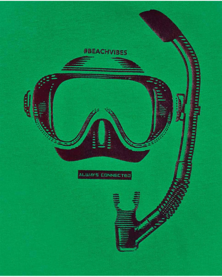 T-shirt em malha verde para menino The coast T-shirt em malha verde para menino The coast