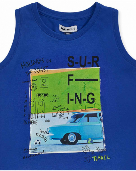 Camisola de alças em jersey azul para menino The coast Camisola de alças em jersey azul para menino The coast