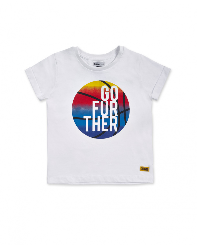 T-shirt malha branca para menino Your game