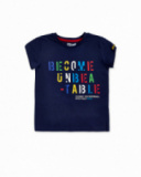 T-shirt de malha azul marinho para menino Your game T-shirt de malha azul marinho para menino Your game