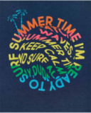 T-shirt de malha azul marinho para menino Beach Days