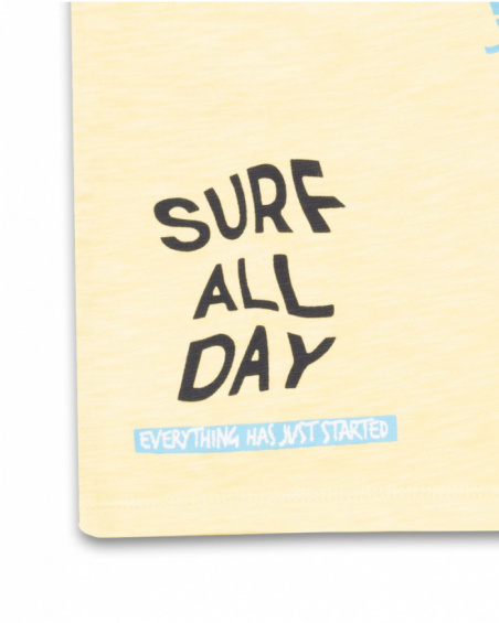 T-shirt de malha amarela Beach Days para menino