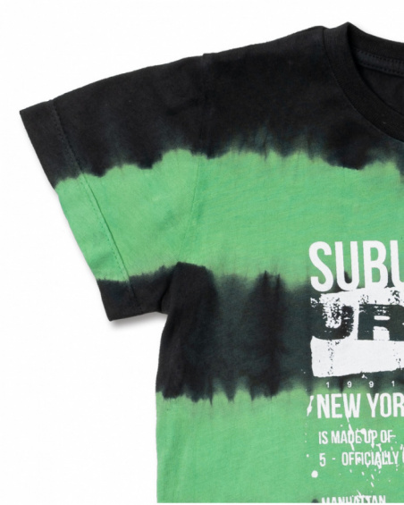 T-shirt tie dye verde para menino Urban Activist