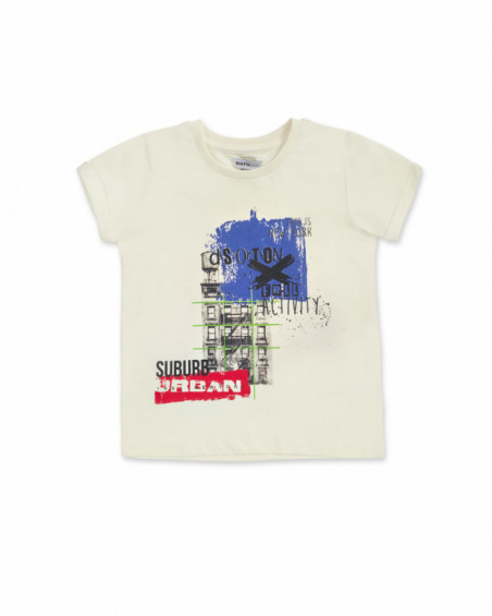 T-shirt em malha branca para menino Urban Activist T-shirt em malha branca para menino Urban Activist