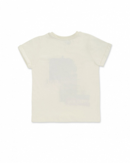T-shirt em malha branca para menino Urban Activist