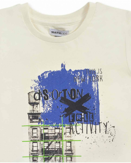 T-shirt em malha branca para menino Urban Activist T-shirt em malha branca para menino Urban Activist