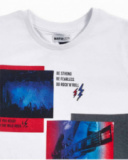 T-shirt em malha branca para menino Wild thing