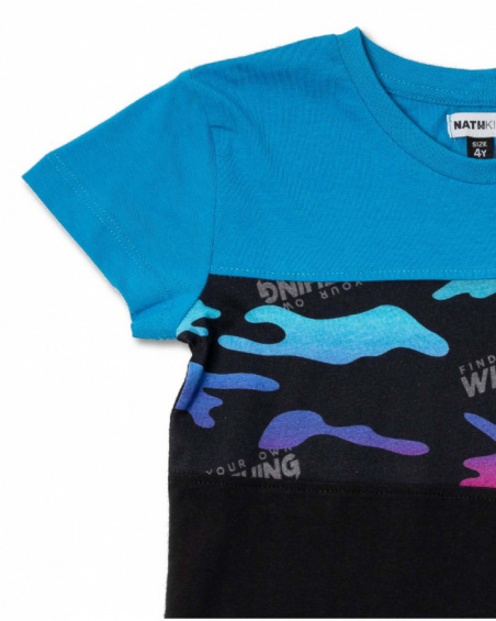 Camiseta de tricô preta Wild thing boy Camiseta de tricô preta Wild thing boy