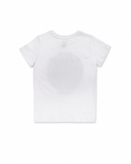 T-shirt de malha branca com estampado para menino Wild thing