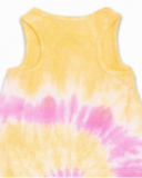 Vestido de malha tie-dye rosa amarelo para menina Rebel Girl
