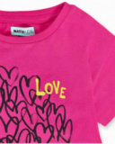 Vestido de malha fúcsia para menina Rebel Girl