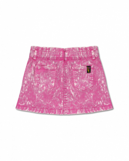 Saia jeans fúcsia para menina Rebel Girl
