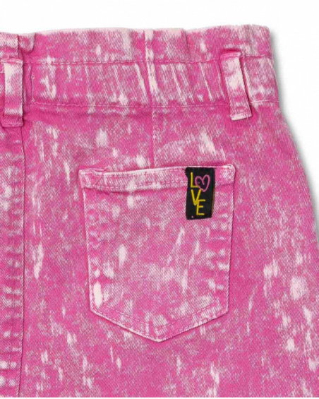 Saia jeans fúcsia para menina Rebel Girl