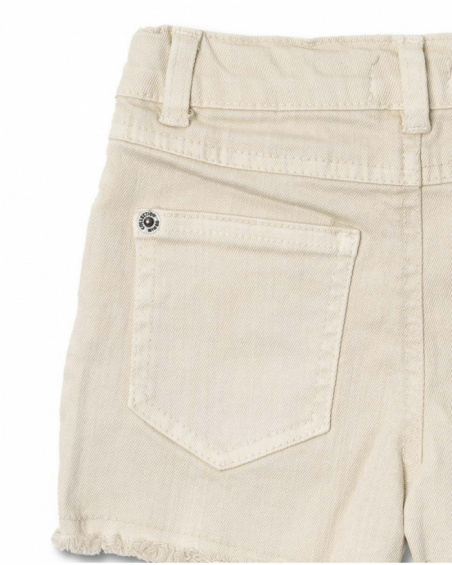 Shorts liso branco para menina Um dia em NYC