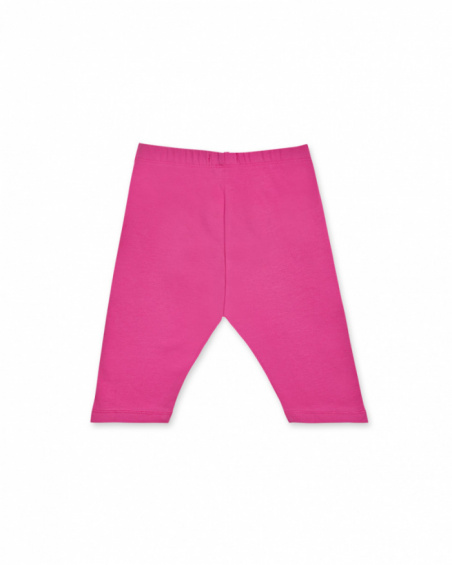 Leggings de ciclismo de tricô fúcsia para menina Basics Girl