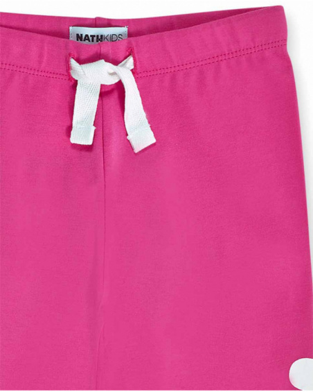 Leggings compridas em malha fúcsia para menina Rebel Girl