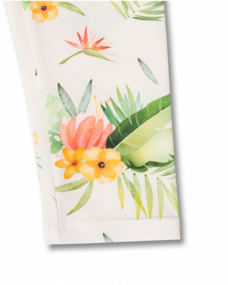 Leggings compridas em malha branca para menina Oasis