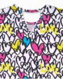 T-shirt de malha estampada branca para menina Rebel Girl