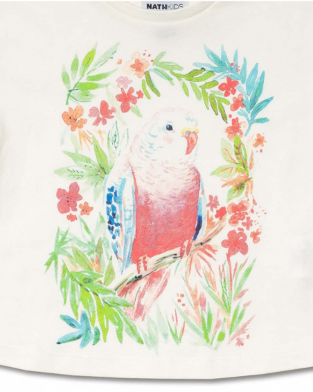 T-shirt de tricô branca para menina Oasis