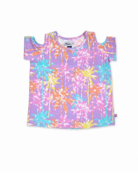 T-shirt malha estampada menina Paradiso beach