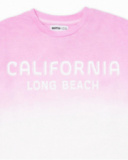T-shirt comprida em malha rosa para menina Paradiso beach