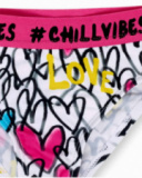 Biquíni estampado branco para menina Rebel Girl