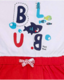 Macacão de malha branco vermelho para menino Blub