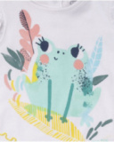 Conjunto estampado em malha branca para menina Treasure Island