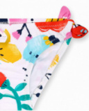 Calça culote estampada branca para menina Tiny Critters Calça culote estampada branca para menina Tiny Critters