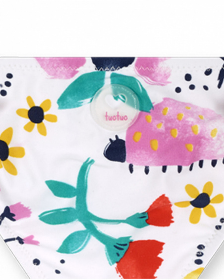 Calça culote estampada branca para menina Tiny Critters Calça culote estampada branca para menina Tiny Critters