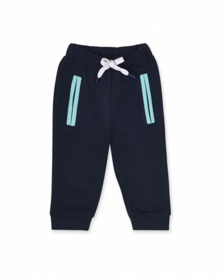 Calça de pelúcia infantil azul Tiny Critters