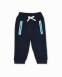 Calça de pelúcia infantil azul Tiny Critters