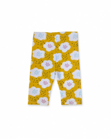 Legging de ciclismo de bolinhas amarelas para menina Tiny