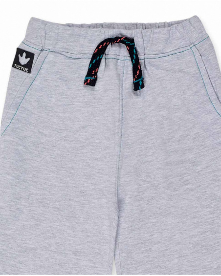 Calças compridas de pelúcia cinza para menino Juicy