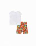 Conjunto de tricô branco vermelho para festa de menina