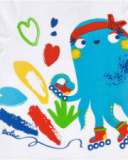 Conjunto de tricô branco vermelho para festa de menina