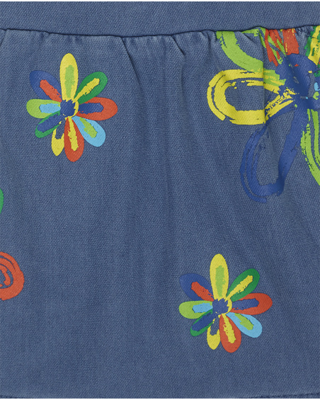 Conjunto de malha vermelho azul para férias de menina