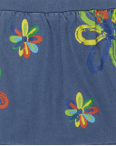 Conjunto de malha vermelho azul para férias de menina