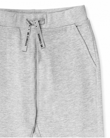 Calças compridas de malha cinza para menino Basics Boy