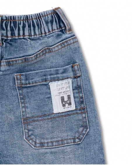 Bermudas lisas azuis para menino Desert trail