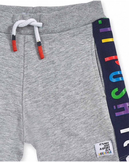 Bermudas de tricô cinza para menino Your game Bermudas de tricô cinza para menino Your game