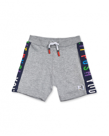 Bermudas de tricô cinza para menino Your game Bermudas de tricô cinza para menino Your game