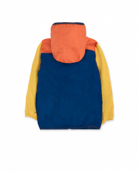 Jaqueta corta vento azul laranja Park Life para menino